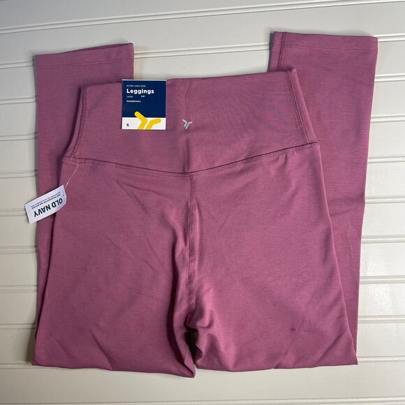 NWT OLD NAVY Pink Extra High Rise Crop Powerchill Workout Athletic Leggings Sz S - Picture 5 of 6